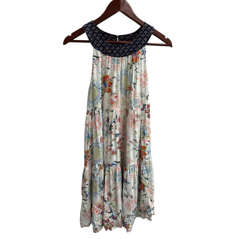 Anthropologie Halter Dress Women's Medium Floral 100% Viscose Boho Festival